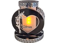 CÓRKA CÓRCE SOLAR FOTOWOLTAICZNY ZNICZ LAMPION VIP KOŁO SREBRNO-BIA