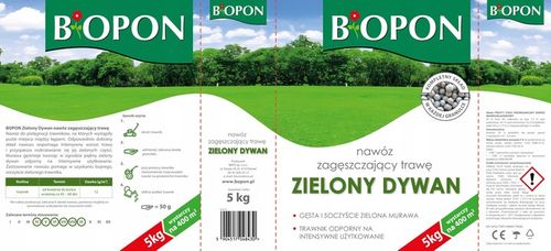 BOPON Nawóz zagęszczający trawę do trawnika ZIELONY DYWAN Biopon 5kg - 2opk na Arena.pl