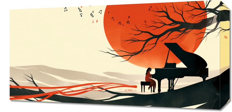 Obraz 60x30cm Pianistka zdjęcie 1