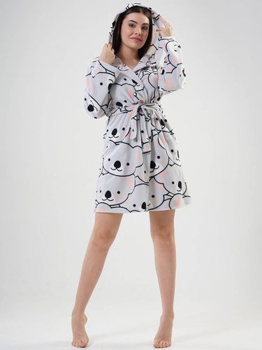 Szlafrok damski polarowy z kapturem ciepły Vienetta S na Arena.pl