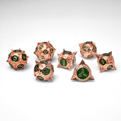 Błyszcząca Miedź Green Set | 3 cm | Metal | Dice | Cyber Sea Mine