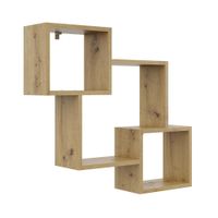 Półka ścienna, wisząca, regał, 78x18x71 cm, dąb artisan, mat | TYLETEGOTU