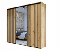 Wysoka Szafa Przesuwna 275cm  Artisan Paski Czarne Maxi h-245 cm