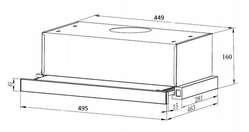 Czarny okap kuchenny teleskopowy podszafkowy Marin 50cm + FILTR na Arena.pl