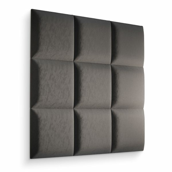 PANELE TAPICEROWANE ŚCIENNE GRAFITOWE WEZGŁOWIE 3D 40cm x 40cm zdjęcie 2