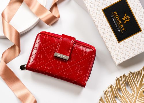 portfel damski z tłoczonym monogramem - rovicky na Arena.pl