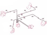 Mercedes W246 B Klasa - Zestaw Przewodów Hamulcowych Elastycznych Gumowych