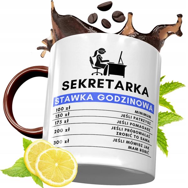 Kubek Bordowy Dla Sekretarki Na Urodziny Prezent Z Nadrukiem Ze Zdjęciem zdjęcie 1