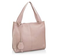 VERA PELLE torebka damska skórzana shopper klasyczna na ramię V074 j.różowa