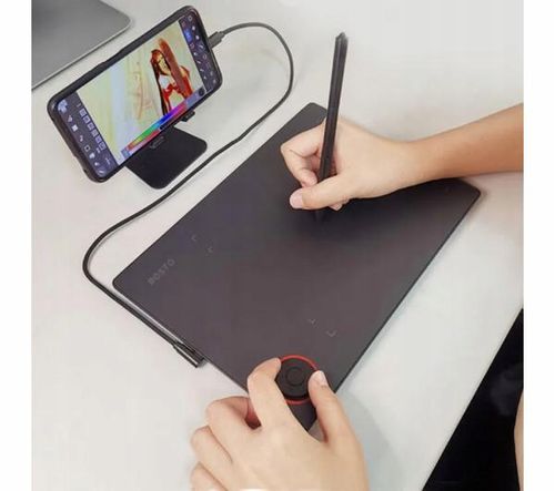 Tablet graficzny Bosto T608 188 x 145 mm 5080 lpi USB-C dla grafika Czarny na Arena.pl