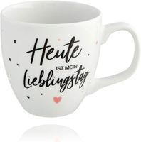 Duży Kubek Porcelanowy 0,45L Biały "Heute ist mein Lieblingtag"