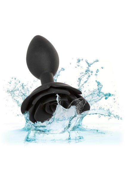 Large Rose Anal Plug Black zdjęcie 10