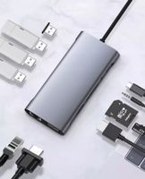 ADAPTER HUB ROZDZIELACZ USB C LAN HDMI 4K D-SUB VGA SD AUX USB 11w1