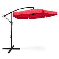 Parasol ogrodowy CYNIA 245x300x300 z wysięgnikiem i falbaną czerwony