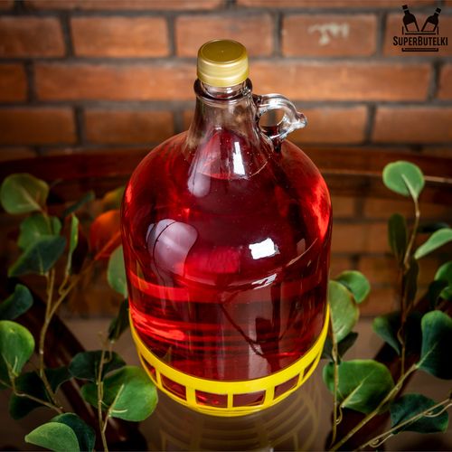 GĄSIOR 5 L - balon dama butelka na wino z zakrętką i koszykiem na Arena.pl