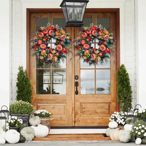 Wieniec na Święto Dziękczynienia Jesienny wieniec na drzwi Trwały na Arena.pl