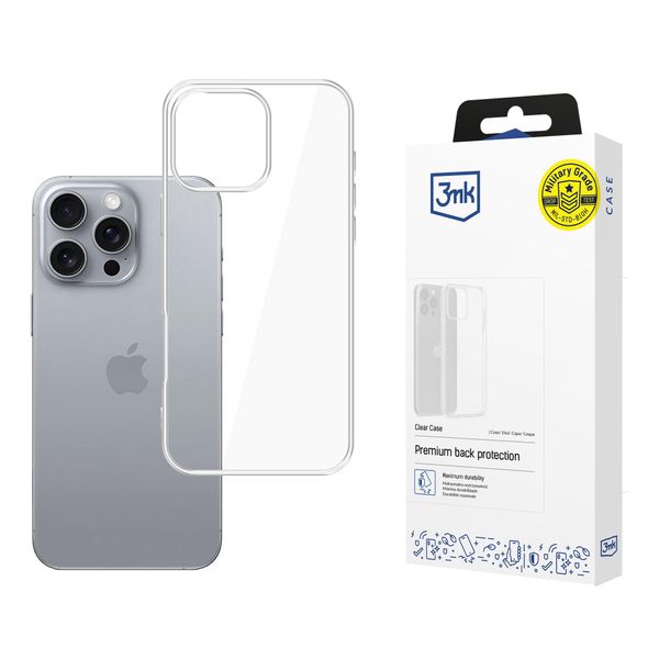 Silikonowe etui na Apple iPhone 16 Pro - 3mk Clear Case zdjęcie 1