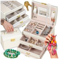 Kuferek szkatułka na biżuterię pudełko organizer prezent pojemny biżuteria