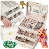Kuferek szkatułka na biżuterię pudełko organizer prezent pojemny biżuteria