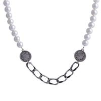 naszyjnik perły z monetami (c22/men/31ag cz)