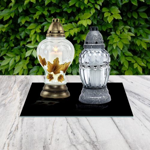 SZKLANA PODSTAWKA POD ZNICZE SZKŁO AKRYLOWE 25x25cm Czerń 486e na Arena.pl