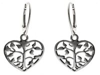 Eleganckie wiszące srebrne ażurowe kolczyki serca heart ażur srebro 925 K2382