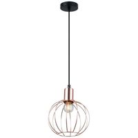 Industrialna LAMPA wisząca GERVAIS MDM-3344/1 BK+COP Italux metalowa OPRAWA loftowy ZWIS kula druciana miedziana czarna