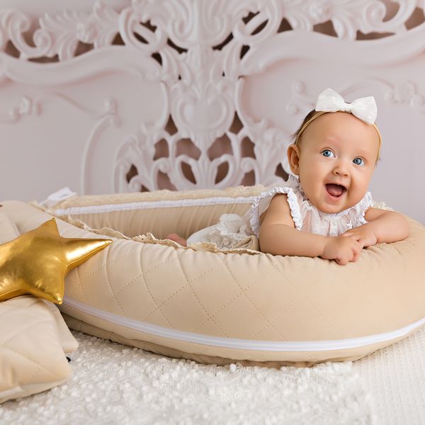 Kokon niemowlęcy kremowy VELVET SOFT zdjęcie 3