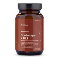 AURA HERBALS Mycodrop, Cordyceps 30:1 + B12, 30% beta-glukan (60 kaps.)