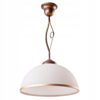 LAMPA WISZĄCA LAMKUR RETRO II 00503 BRĄZOWY / BIAŁY