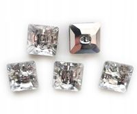 Guziki ozdobne kryształ 13x13 mm 2 otw. 10 szt