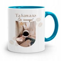 Dla Baristy Baristki Kawiarki Kubek Błękitny Z Nadrukiem Ze Zdjęciem