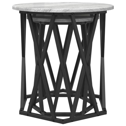 Stoliki boczne  2 sztuki Szary Sonoma z materiału drewnopodobnego na Arena.pl