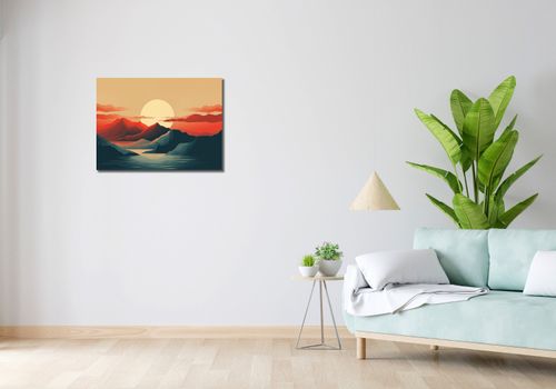 Obraz 70x50cm Zachód Słońca nad Górami na Arena.pl