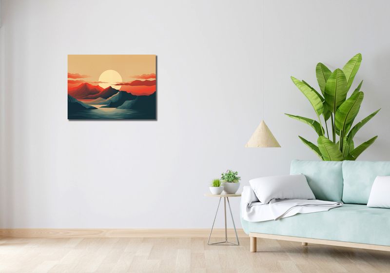 Obraz 70x50cm Zachód Słońca nad Górami zdjęcie 2