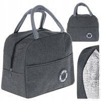 Torba termiczna na lunch jedzenie śniadaniowa izolacyjna lunch piknik szara