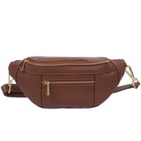 VERA PELLE nerka skórzana saszetka biodrówka V563 brązowa