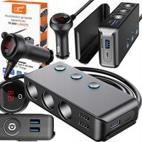ROZDZIELACZ ROZGAŁĘŹNIK ZAPALNICZKI SZYBKA ŁADOWARKA SAMOCHODOWA USB QC PD