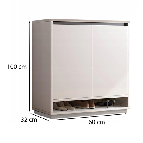 NOWOCZESNA KOMODA SZAFKA BIAŁA POJEMNA NA BUTY OBUWIE REGAŁ 2 DRZWI WĄSKA na Arena.pl