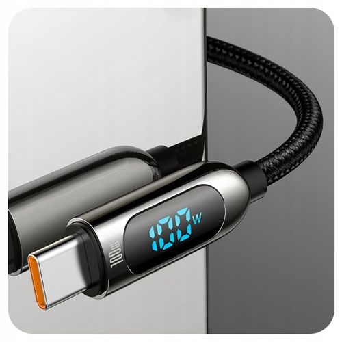 Baseus Kabel przewód USB-C PD miernik mocy 100W 5A na Arena.pl