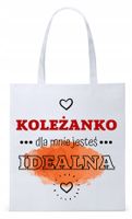 Dla Przyjaciela Na Prezent Torba Eco Biała Shopper Z Nadrukiem Ze Zdjęciem