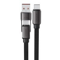Kabel przewód USB-C - USB-A / USB-C 480Mb/s 3A 0.2m - czarny