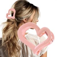 spinka klamra do włosów xl serce różowe 6,5x6cm sp364r