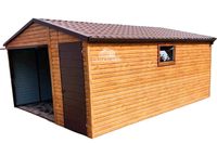 GARAŻ BLASZANY 4,5M X 6M POZIOM - DWUSPAD BLACHODACHÓWKA BRAMA GB199