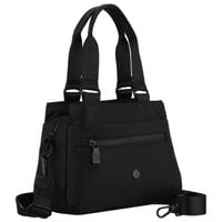 czarna, miejska torebka damska z poliestru, jednokomorowa - peterson