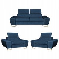 Zestaw mebli wypoczynkowych salon Bosso Sofa 2os fotele granat