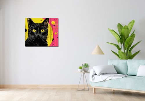 Obraz 70x60cm Neonowy Kocur na Arena.pl