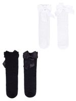 Skarpety dziewczęce rajstopowe w groszki z kokardką 2PAK 27-30 YOCLUB