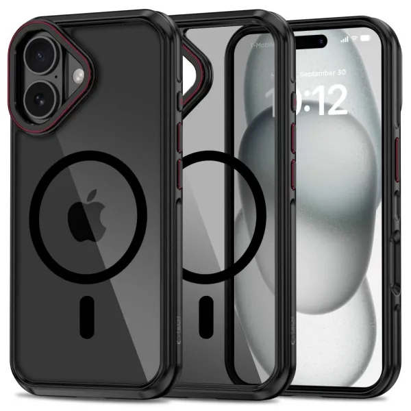 Etui Tech-Protect MagHybrid MagSafe na iPhone 16 - czarne zdjęcie 1
