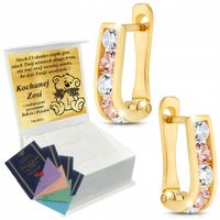 Złote Kolczyki Dziecięce 585 Na Komunię Chrzest Grawer + PREZENT GRATIS